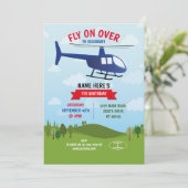 Invitation La fête d'anniversaire d'un hélicoptère passe au-d (Debout devant)