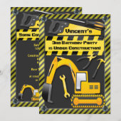 Invitation La fête d'anniversaire en construction usine des (Devant / Derrière)