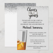 Invitation La fête d'anniversaire virtuelle encourage à 50 an (Devant / Derrière)