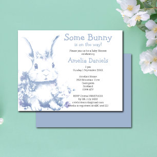 Invitation La Fête de Bébé de Some Bunny arrive