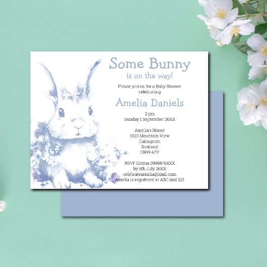 Invitation La Fête de Bébé de Some Bunny arrive