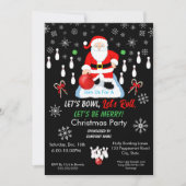 Invitation La fête de bowling du Père Noël de Noël  (Devant)