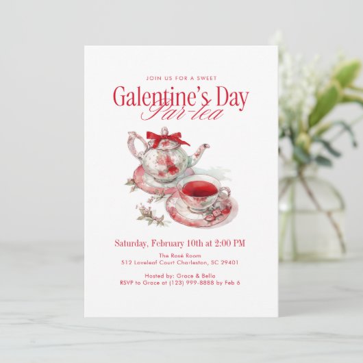 Invitation La fête de Galentine Par-tea (Debout devant)