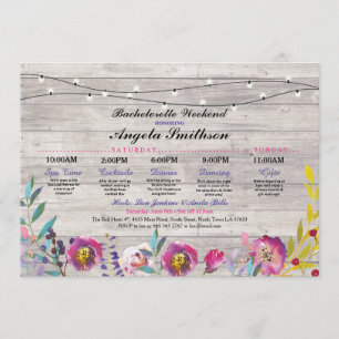 Invitation La Fête de la mariée allume le cru en bois