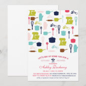 Invitation La Fête de la mariée de cuisine, stockent la (Devant / Derrière)