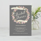 Invitation La Fête de la mariée florale de guirlande de (Debout devant)