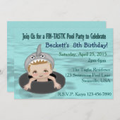 Invitation La fête de la piscine du garçon (Devant / Derrière)