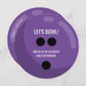 Invitation La fête de la retraite "Bowl !" Boule de Bowling V (Devant / Derrière)