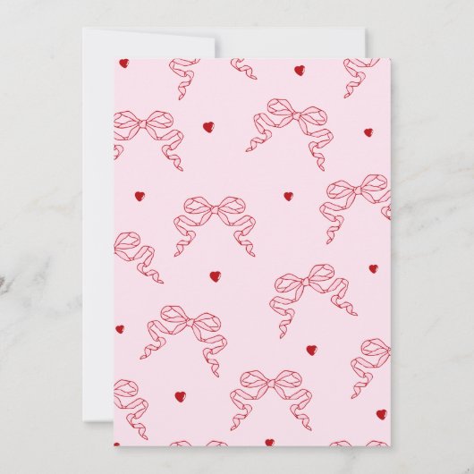 Invitation La fête de la Saint-Galentin Coquette Bow (Dos)