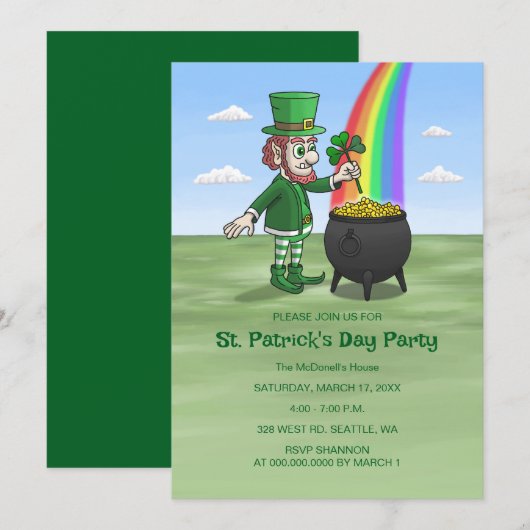 Invitation La fête de la Saint-Patrick des lutins (Devant / Derrière)