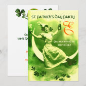 INVITATION LA FÊTE DE LA SAINT-PATRICK LUNE DAME AVEC MONOGRA (Devant / Derrière)