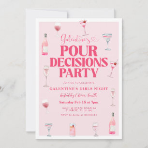Invitation La fête de la Saint-Valentin des filles roses