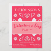 Invitation La fête de la Saint Valentin rose (Dos)