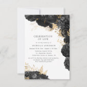 Invitation La fête de la vie des Roses noirs d'or (Devant)