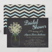 Invitation La Fête de l'mariée de l'haleine du bébé Mason Jar (Devant / Derrière)