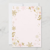 Invitation La Fête de l'mariée d'hiver Peach & Gold Snow In L (Dos)