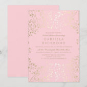 Invitation La Fête de l'mariée du souffle de l'enfant rose et (Devant / Derrière)