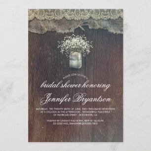 Invitation La Fête de l'mariée rustique de la mason de l'hale