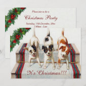 Invitation La fête de Noël de joli chien (Devant / Derrière)