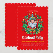 Invitation La fête de Noël de l'elfe enchanté du Père Noël (Devant / Derrière)