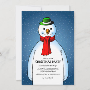 Invitation La fête de Noël du bonhomme de neige joyeux