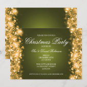 Invitation La fête de Noël éclaire l'or (Devant / Derrière)