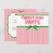 Invitation La fête de Noël, le ruban Carré à l'air pur (Devant / Derrière)