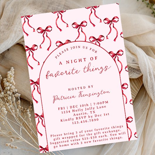 Invitation La fête d'échange de cadeaux de Noël des choses pr