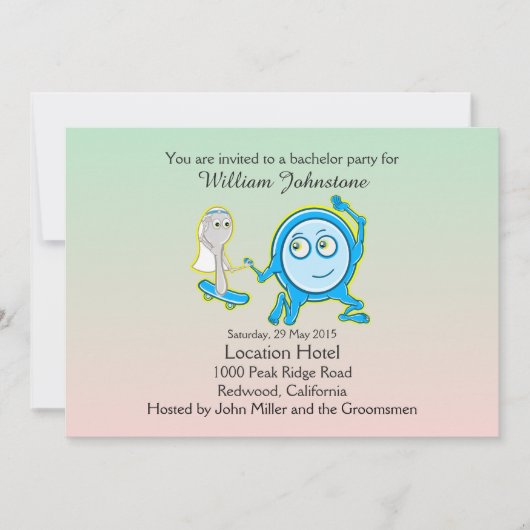 Invitation La fête d'enterrement de vie de garçon de The Dish (Devant)