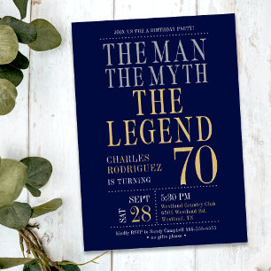 Invitation La fête des 70 ans de l'homme la légende