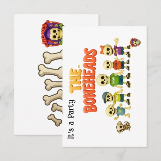 Invitation La fête des Crânes d'Os™ (Devant / Derrière)