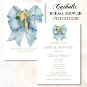 Invitation La Fête des mariées catholique bénit Mary Rosary
