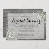 INVITATION LA FÊTE DES MARIÉES DE BÉBÉ RUSTIQUE (Devant / Derrière)