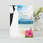 Invitation La Fête des mariées de plage de Couple (Debout devant)