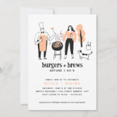 Invitation La Fête des mariées des seins modernes avant de fa (Devant)