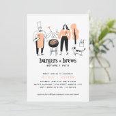Invitation La Fête des mariées des seins modernes avant de fa (Debout devant)