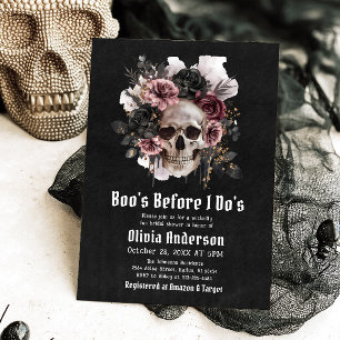 Invitation La Fête des mariées d'Halloween Skull Boo's Before
