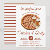 Invitation La Fête des mariées Parfaite Pizza & Beer Couple (Devant / Derrière)