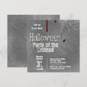 Invitation La fête des os d'Halloween de la tombe des morts-v (Devant / Derrière)