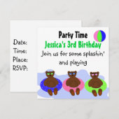 Invitation La fête des trois ours (Devant / Derrière)