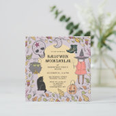 Invitation La fête d'Halloween de Witch Kid (Debout devant)