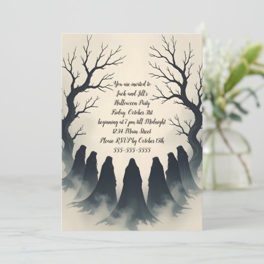 Invitation La fête d'Halloween du Coven (Debout devant)