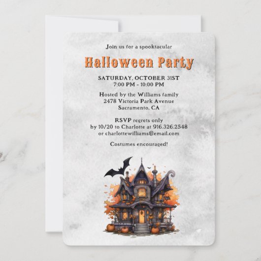 Invitation La fête d'Halloween Maison hantée Jack O'Lantern (Devant)