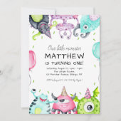 Invitation La fête du 1er anniversaire de Notre Petit Monstre (Devant)