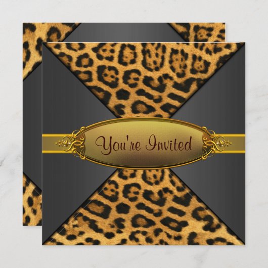 Invitation La fête du léopard (Devant / Derrière)