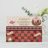 Invitation La fête du thé de lapin blanc n'arrive pas tard (Debout devant)