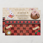 Invitation La fête du thé de lapin blanc n'arrive pas tard (Devant / Derrière)