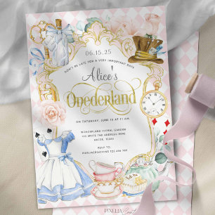 Invitation La fête du thé de l'Onederland d'Alice