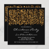 Invitation La fête moderne de Noël éclaire l'or (Devant / Derrière)