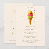 Invitation La fête sucrée de Jessica – Célébration de la glac (Devant / Derrière)